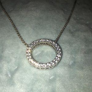 Hearts of Pandora Pendant Necklace, Clear CZ